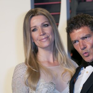 Antonio Banderas et sa compagne Nicole Kimpel - Soirée "Vanity Fair Oscar Party" après la 88e cérémonie des Oscars à Hollywood, le 28 février 2016.