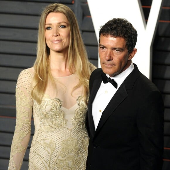 Antonio Banderas et sa compagne Nicole Kimpel - Soirée "Vanity Fair Oscar Party" après la 88e cérémonie des Oscars à Hollywood, le 28 février 2016.