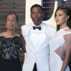 Chris Rock, sa mère Rosalie et sa compagne Megalyn Echikunwoke - Soirée "Vanity Fair Oscar Party" après la 88e cérémonie des Oscars à Hollywood, le 28 février 2016.