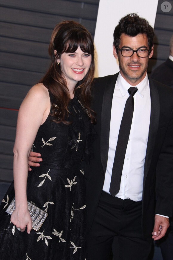 Zooey Deschanel et sa femme Jacob Pechenik - Soirée "Vanity Fair Oscar Party" après la 88e cérémonie des Oscars à Hollywood, le 28 février 2016.