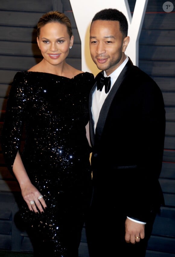 John Legend et Chrissy Teigen - Soirée "Vanity Fair Oscar Party" après la 88e cérémonie des Oscars à Hollywood, le 28 février 2016.