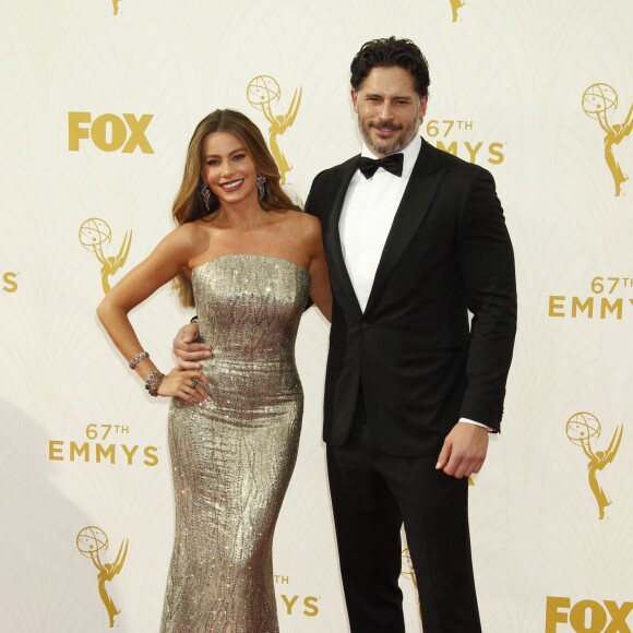 Sofia Vergara et son fiancé Joe Manganiello - La 67ème cérémonie annuelle des Emmy Awards au Microsoft Theatre à Los Angeles, le 20 septembre 2015.