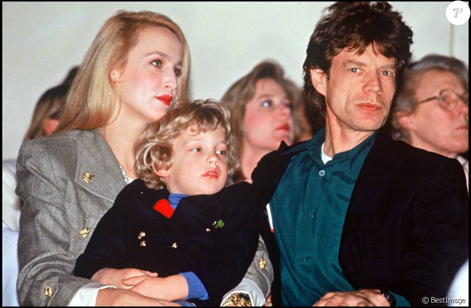 Jerry Hall Mick Jagger Et Leur Fils James En 1990 Purepeople 