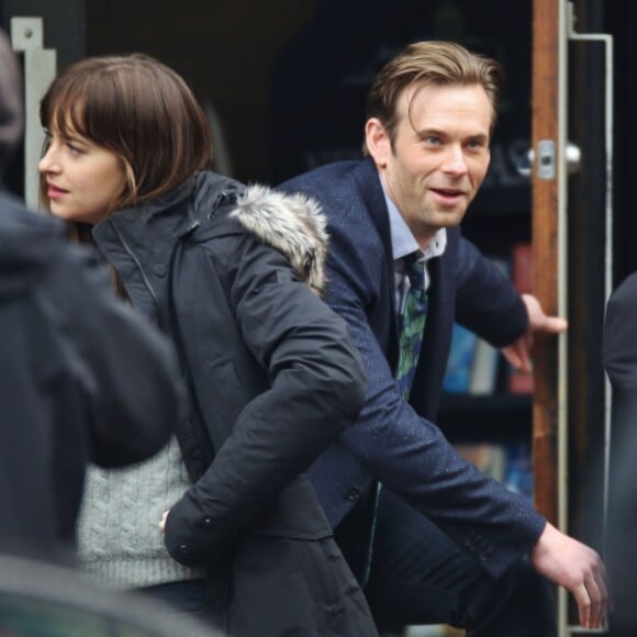 Dakota Johnson et Eric Johnson - Tournage de "Fifty Shades darker" à New York le 2 mars 2016.