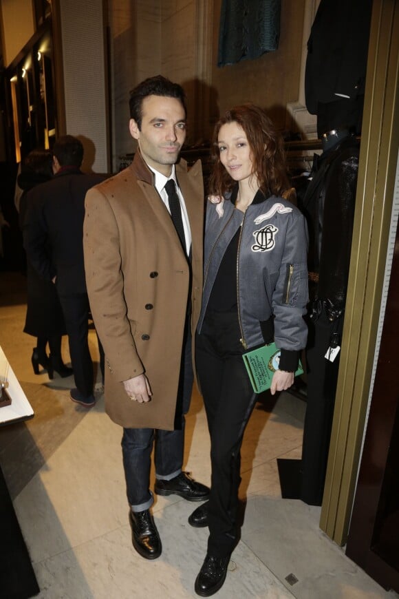 Audrey Marnay et son mari assistent à la soirée d'ouverture des salons de la Fashion Week, au restaurant de l'Opéra Garnier. Paris, le 4 mars 2016.