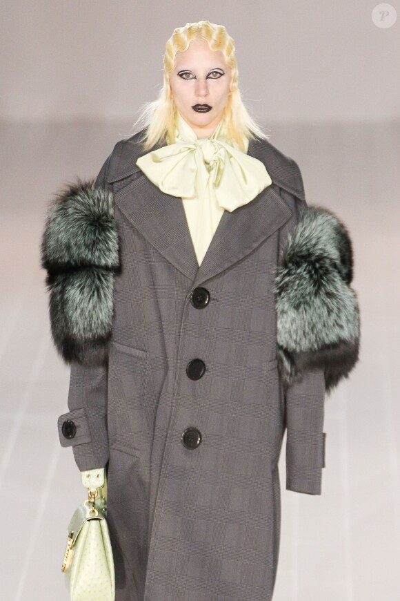 Lady Gaga au Défilé Marc Jacobs collection prêt-à-porter Automne-hiver 2016-2017 lors de la fashion week à New York, le 18 février 2016.