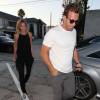 Erin Andrews et son compagnon Jarret Stoll à la sortie du restaurant Craig à West Hollywood, le 28 juillet 2015