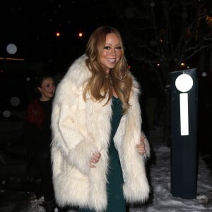 Exclusif - Mariah Carey sort d'un dîner au restaurant Matsuhisa avec son compagnon James Packer (non photographié) et des amis à Aspen le 22 décembre 2015.