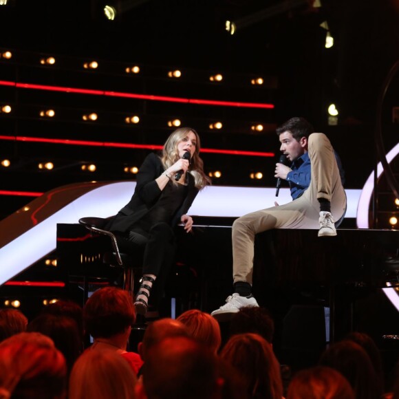 Exclusif - Véronic DiCaire et Marc-Antoine Le Bret - Enregistrement de l'émission "DiCaire Show", qui sera diffusée sur France 2 le 12 mars, à Paris. Le 7 mars 2016 © Denis Guignebourg / Bestimage