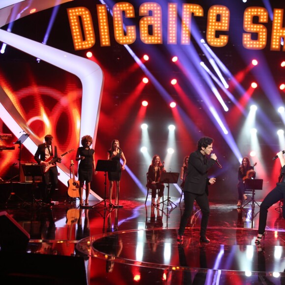 Exclusif - Véronic DiCaire et Michaël Gregorio - Enregistrement de l'émission "DiCaire Show", qui sera diffusée sur France 2 le 12 mars, à Paris. Le 7 mars 2016 © Denis Guignebourg / Bestimage