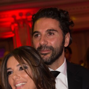 Exclusif - Eva Longoria (robe Monsoori, bijoux Messika) et son compagnon Jose Antonio Baston - Dîner du Global Gift Gala au profit de L'Unicef France Frimousses de Créateurs, de The Global Gift Foundation et The Eva Longoria Foundation, organisé au Four Seasons Hôtel George V à Paris, le 25 mai 2015.  Exclusive - For Germany call for price - NO INTERNET USE WITHOUT PRIOR AGREEMENT - Global Gift gala dinner, the Eva Longoria (robe Monsoori, bijoux Messika)'s foundation organized at the Four Seasons George V hotel in Paris, on May 25, 2015.25/05/2015 - Paris