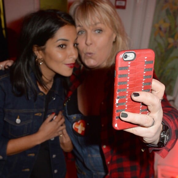 Leïla Bekhti et Valérie Damidot, lors de la soirée Street Food Party au profit de l'association Cékedubonheur à Paris, le 11 mars 2016. © Veeren