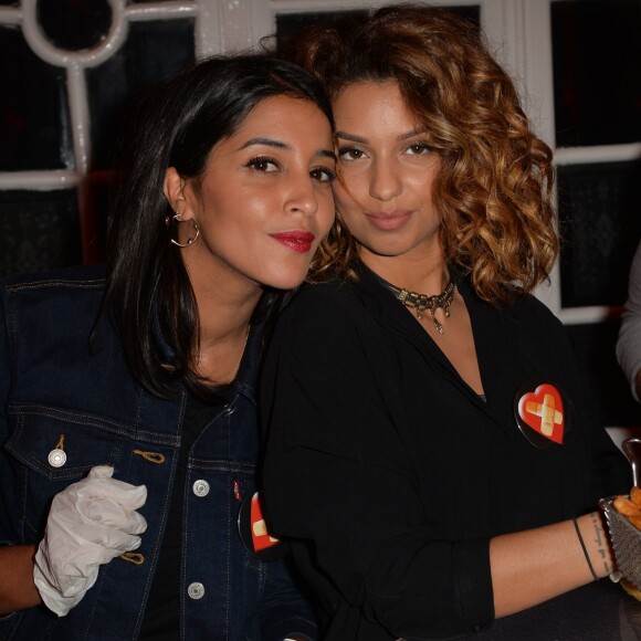 Leïla Bekhti et Tal, lors de la soirée Street Food Party au profit de l'association Cékedubonheur à Paris, le 11 mars 2016. © Veeren