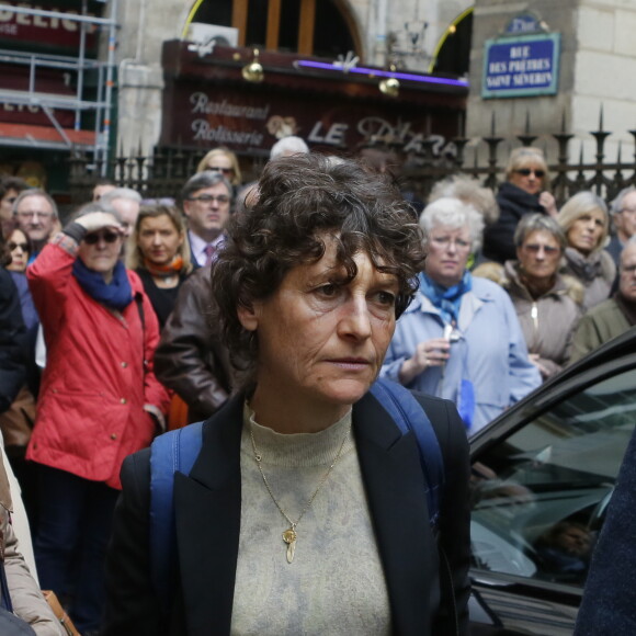 Jeannie Longo, aux obsèques de la navigatrice française Florence Arthaud en l'église Saint-Séverin à Paris, le 30 mars 2015.