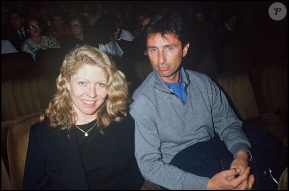 Thierry Lhermitte et son épouse Hélène - 200e de la pièce de théâtre Plein feux en 1992