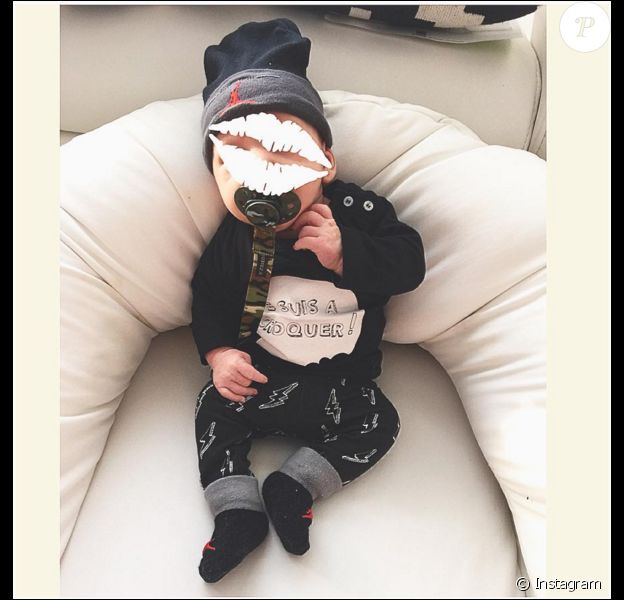 Pharell, le fils d'Aurélie Van Daelen, le 25 mars 2016.