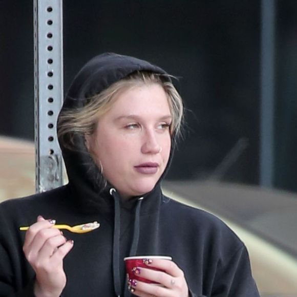 Exclusif - Kesha de retour à New York après avoir perdu son procès pour agression sexuelle. Elle accusait Lukasz Sebastian Gottwald, alias Dr Luke, de l'avoir agressée physiquement et sexuellement à plusieurs reprises, et ce dès le début de leur collaboration en 2005. La chanteuse avait alors 18 ans. Le 23 février 2016 © CPA/Bestimage