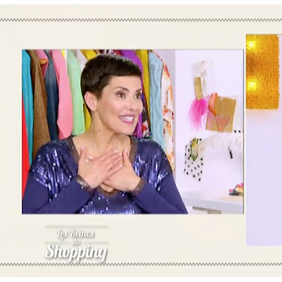 L'animatrice Cristina Cordula subjuguée par le look de Camille dans "Les Reines du shopping" sur M6, le 23 mars 2016.