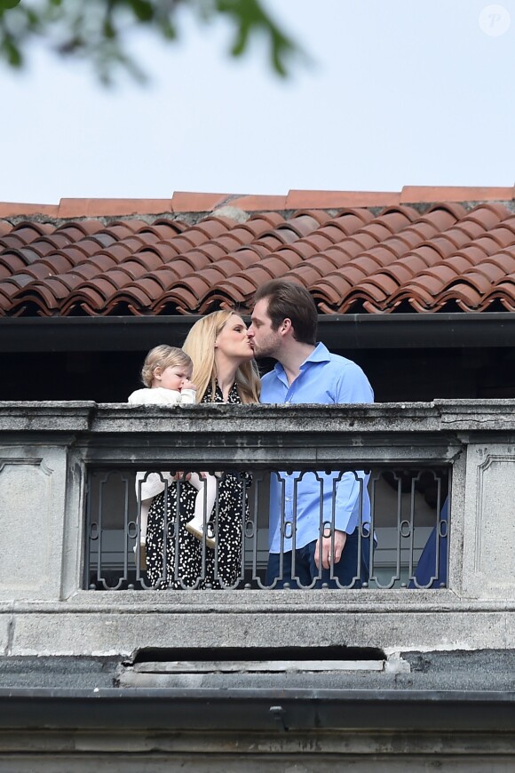 Michelle Hunziker et son mari Tomaso Trussardi vont baptiser leur fille Celeste à Bergame en Italie le 3 avril 2016