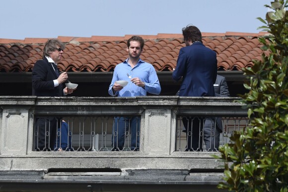 Michelle Hunziker et son mari Tomaso Trussardi vont baptiser leur fille Celeste à Bergame en Italie le 3 avril 2016.