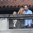 Michelle Hunziker et son mari Tomaso Trussardi vont baptiser leur fille Celeste à Bergame en Italie le 3 avril 2016.