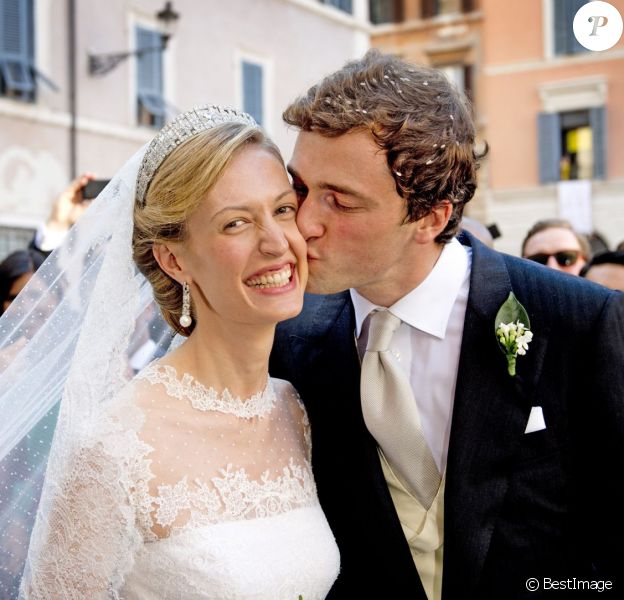 Mariage du prince Amedeo de Belgique et d'Elisabetta Maria Rosboch von Wolkenstein à Rome le 5 juillet 2014.