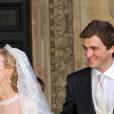  La princesse Astrid et le prince Lorenz de Belgique au mariage de leur fils le prince Amedeo de Belgique et d'Elisabetta Maria Rosboch von Wolkenstein en la basilique de Santa Maria à Trastevere, à Rome, le 5 juillet 2014. 