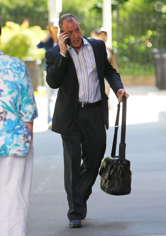 Michael Lohan, le pere de Lindsay, arrive a son hotel a New York, le 5 aout 2013.