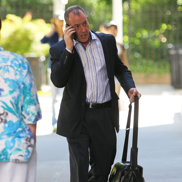 Michael Lohan, le pere de Lindsay, arrive a son hotel a New York, le 5 aout 2013.