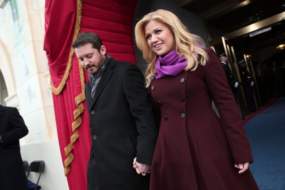 Kelly Clarkson et son mari Brandon Blackstock à Washington, le 21 janvier 2013