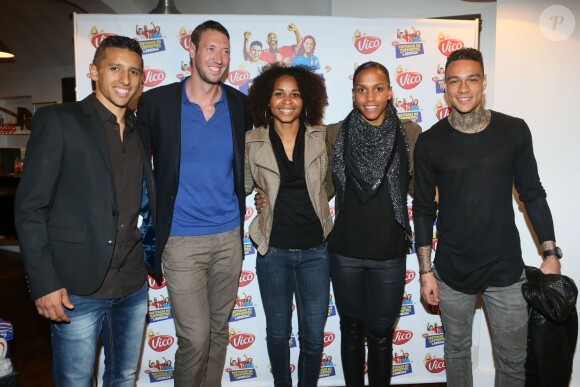 Marquinhos, Alain Bernard, Laura Georges, Marie-Laure Delie, Gregory Van Der Wiel - Soirée "VICO partenaire des supporters à domicile" à l'atelier à Paris le 14 avril 2016. © CVS/Bestimage  Evening "VICO partner of home supporters" in Paris, France on April 14, 2016.14/04/2016 - Paris