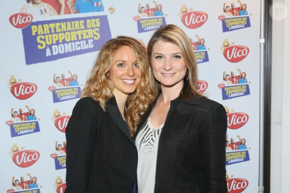Cyrielle Hariel, Sandrine Arcizet - Soirée "VICO partenaire des supporters à domicile" à l'atelier à Paris le 14 avril 2016. © CVS/Bestimage  Evening "VICO partner of home supporters" in Paris, France on April 14, 2016.14/04/2016 - Paris