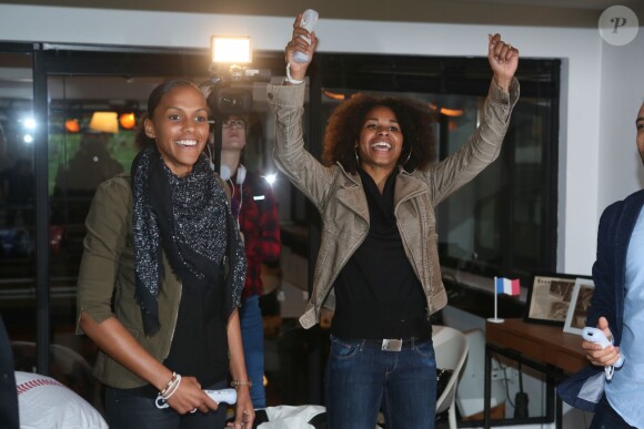 Marie-Laure Delie, Laura Georges - Soirée "VICO partenaire des supporters à domicile" à l'atelier à Paris le 14 avril 2016. © CVS/Bestimage  Evening "VICO partner of home supporters" in Paris, France on April 14, 2016.14/04/2016 - Paris
