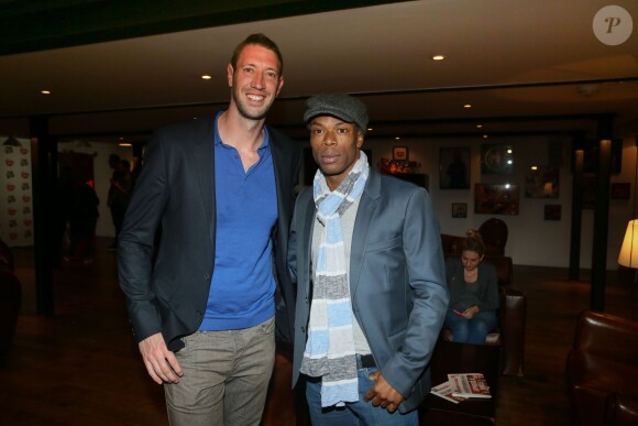 Alain Bernard, Sylvain Wiltord - Soirée "VICO partenaire des supporters à domicile" à l'atelier à Paris le 14 avril 2016. © CVS/Bestimage  Evening "VICO partner of home supporters" in Paris, France on April 14, 2016.14/04/2016 - Paris