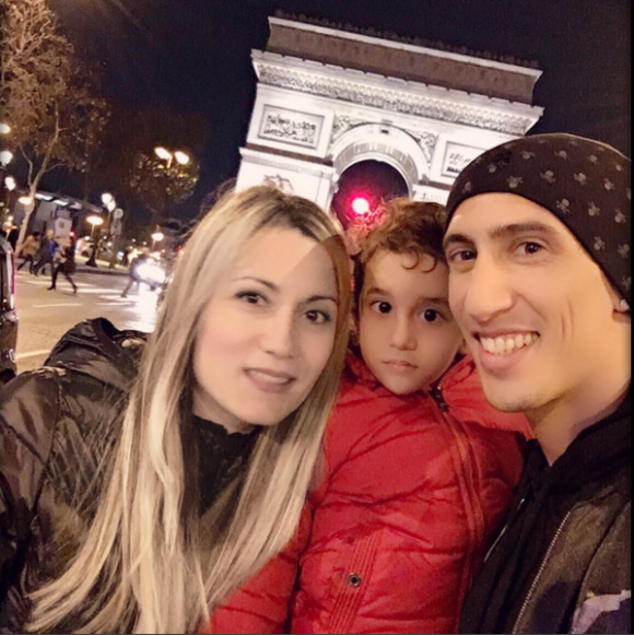 Photo d'Angel di Maria, son épouse Jorgelina Cardoso et leur fille Mia publiée le 17 décembre 2015.