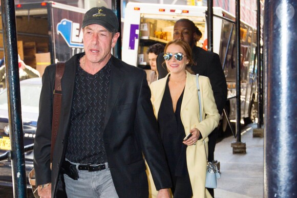 Lindsay Lohan et son père Michael dans les rues de New York, le 13 avril 2016