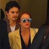Lindsay Lohan avec son amoureux Egor Tarabasov et son père Michael Lohan dans les rues de New York, le 13 avril 2016