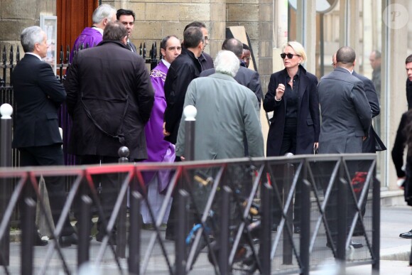 Claude Chirac lors des obsèques de Laurence Chirac, fille de Jacques et Bernadette Chirac morte le 14 avril 2016, qui ont été célébrées en la basilique Sainte-Clotilde à Paris le 16 avril 2016. La défunte a ensuite été inhumée dans la plus stricte intimité familiale au cimetière du Montparnasse © Crystal Pictures/Bestimage