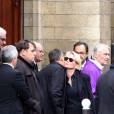 Claude Chirac et des proches lors des obsèques de Laurence Chirac, fille de Jacques et Bernadette Chirac morte le 14 avril 2016, qui ont été célébrées en la basilique Sainte-Clotilde à Paris le 16 avril 2016. La défunte a ensuite été inhumée dans la plus stricte intimité familiale au cimetière du Montparnasse © Crystal Pictures/Bestimage