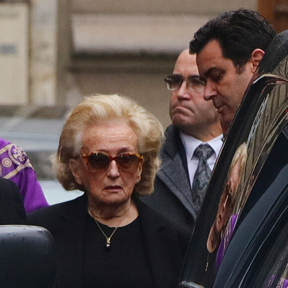 Bernadette Chirac en deuil lors des obsèques de Laurence Chirac, fille de Jacques et Bernadette Chirac morte le 14 avril 2016, qui ont été célébrées en la basilique Sainte-Clotilde à Paris le 16 avril 2016. La défunte a ensuite été inhumée dans la plus stricte intimité familiale au cimetière du Montparnasse © Crystal Pictures/Bestimage