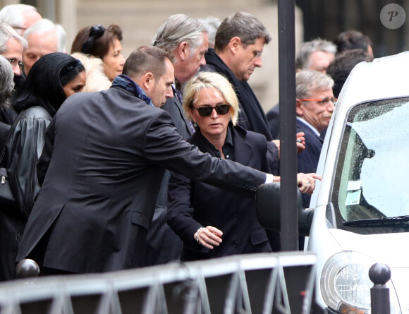 Claude Chirac lors des obsèques de Laurence Chirac, fille de Jacques et Bernadette Chirac morte le 14 avril 2016, qui ont été célébrées en la basilique Sainte-Clotilde à Paris le 16 avril 2016. La défunte a ensuite été inhumée dans la plus stricte intimité familiale au cimetière du Montparnasse © Crystal Pictures/Bestimage