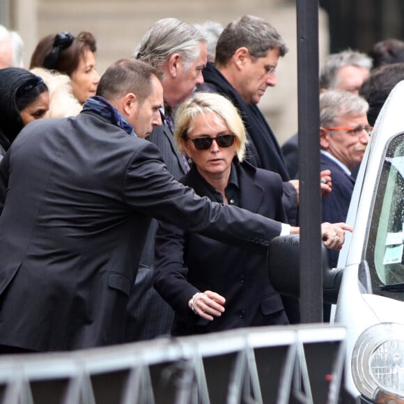 Claude Chirac lors des obsèques de Laurence Chirac, fille de Jacques et Bernadette Chirac morte le 14 avril 2016, qui ont été célébrées en la basilique Sainte-Clotilde à Paris le 16 avril 2016. La défunte a ensuite été inhumée dans la plus stricte intimité familiale au cimetière du Montparnasse © Crystal Pictures/Bestimage