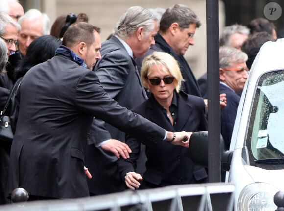 Claude Chirac lors des obsèques de Laurence Chirac, fille de Jacques et Bernadette Chirac morte le 14 avril 2016, qui ont été célébrées en la basilique Sainte-Clotilde à Paris le 16 avril 2016. La défunte a ensuite été inhumée dans la plus stricte intimité familiale au cimetière du Montparnasse © Crystal Pictures/Bestimage