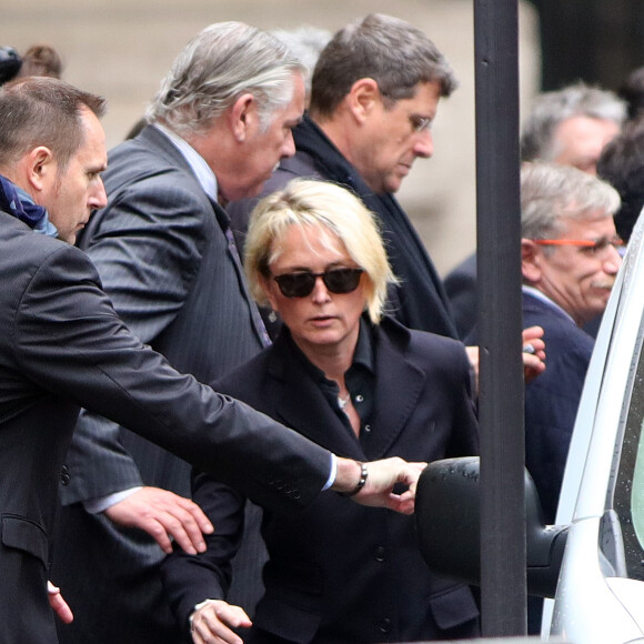 Claude Chirac lors des obsèques de Laurence Chirac, fille de Jacques et Bernadette Chirac morte le 14 avril 2016, qui ont été célébrées en la basilique Sainte-Clotilde à Paris le 16 avril 2016. La défunte a ensuite été inhumée dans la plus stricte intimité familiale au cimetière du Montparnasse © Crystal Pictures/Bestimage
