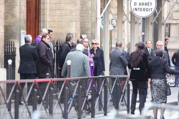 Claude Chirac lors des obsèques de Laurence Chirac, fille de Jacques et Bernadette Chirac morte le 14 avril 2016, qui ont été célébrées en la basilique Sainte-Clotilde à Paris le 16 avril 2016. La défunte a ensuite été inhumée dans la plus stricte intimité familiale au cimetière du Montparnasse © Crystal Pictures/Bestimage