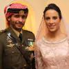 Le prince Hamzah et la princesse Basma de Jordanie lors de leur mariage le 12 janvier 2012 au palais Basman, à Amman. Le couple a accueilli sa troisième fille, Badiya, le 8 avril 2016.