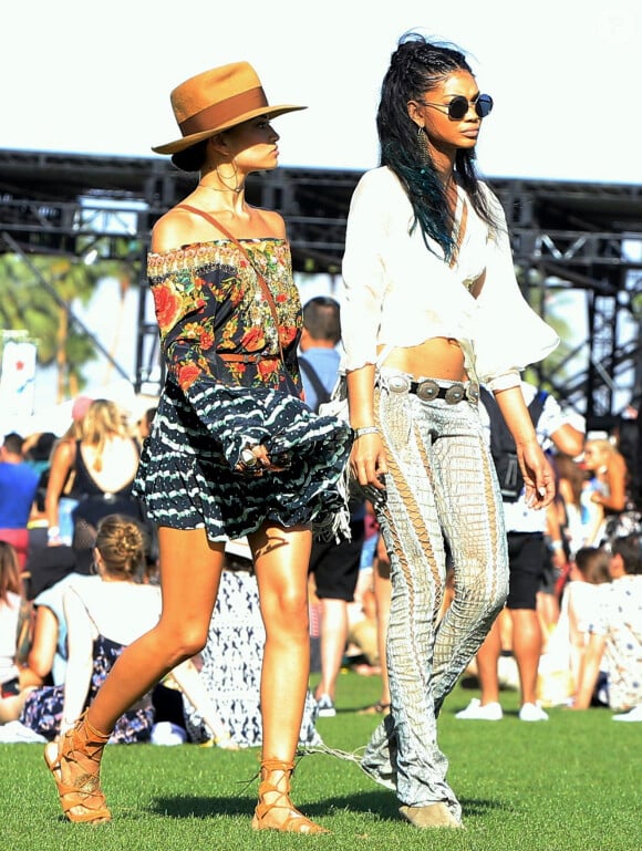 Chanel Iman et Shanina Shaik à Coachella le 15 avril 2016.