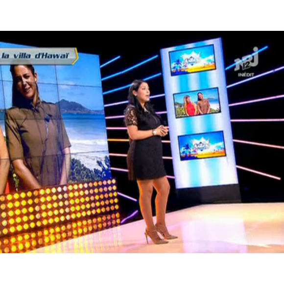 Ayem Nour, enceinte, lors de la première de son émission le "Mad Mag" sur NRJ12. 22 février 2015.