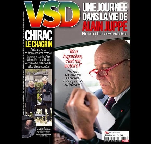 Alain Juppé en couverture du magazine VSD, en kiosque le jeudi 21 avril 2016