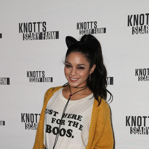 Vanessa Hudgens lors de la présentation de "Knott's Scary Farm Black" à Buena Park, Los Angeles, le 1er octobre 2015.